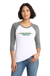 Image of District Women's Perfect Tri 3/4-Sleeve Raglan. DM136L