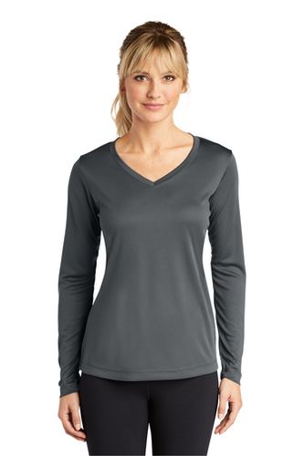 Sport-Tek Ladies Long Sleeve PosiCharge Competitor V-Neck Tee image thumbnail