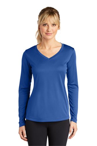 Sport-Tek Ladies Long Sleeve PosiCharge Competitor V-Neck Tee image thumbnail