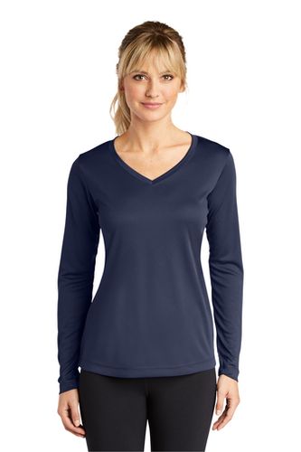 Sport-Tek Ladies Long Sleeve PosiCharge Competitor V-Neck Tee image thumbnail