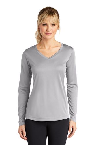 Sport-Tek Ladies Long Sleeve PosiCharge Competitor V-Neck Tee image thumbnail
