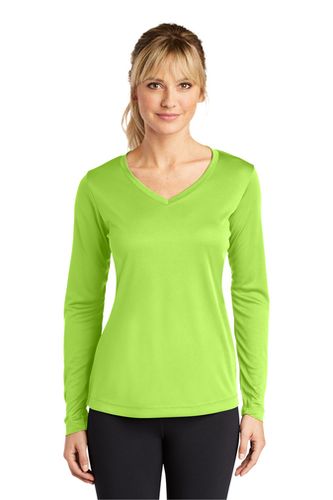Sport-Tek Ladies Long Sleeve PosiCharge Competitor V-Neck Tee image thumbnail
