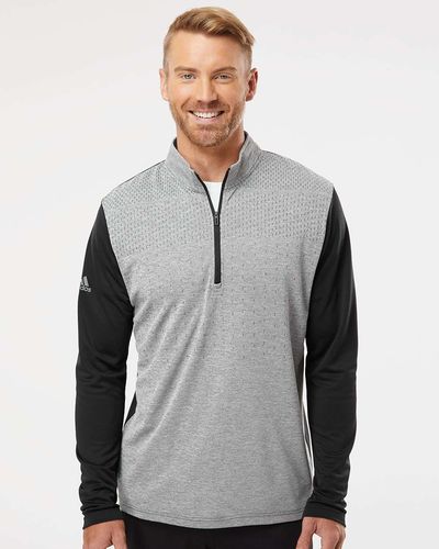 Adidas - Heather Block Print Quarter-Zip Pullover image thumbnail