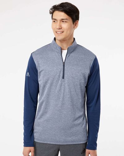 Adidas - Heather Block Print Quarter-Zip Pullover image thumbnail