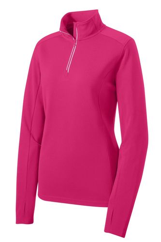 Sport-Tek Ladies Sport-Wick Textured 1/4-Zip Pullover image thumbnail