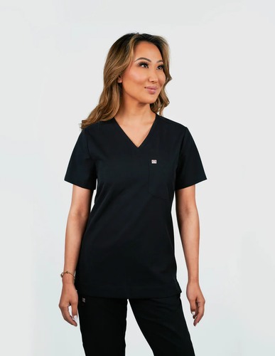 Amor Scrubs - Rose One-Pocket Womens Scrub Top image thumbnail