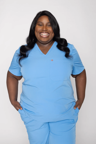Amor Scrubs - Rose One-Pocket Womens Scrub Top image thumbnail