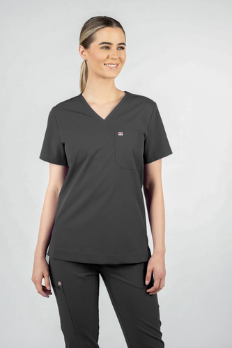 Amor Scrubs - Rose One-Pocket Womens Scrub Top image thumbnail