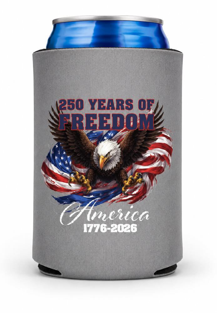 Gray Standard Can Koozie – Eagle Edition primary image