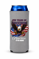 Image of Gray Slim Can Koozie – Eagle Edition