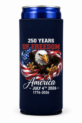 Image of Navy Slim Can Koozie – Eagle Edition