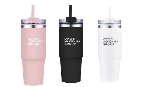 30 oz. Double Wall Stainless Steel Tumbler w/ Lid and Straw image thumbnail