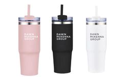 Image of 30 oz. Double Wall Stainless Steel Tumbler w/ Lid and Straw