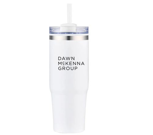 30 oz. Double Wall Stainless Steel Tumbler w/ Lid and Straw image thumbnail