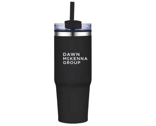 30 oz. Double Wall Stainless Steel Tumbler w/ Lid and Straw image thumbnail