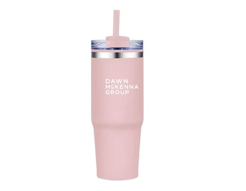 30 oz. Double Wall Stainless Steel Tumbler w/ Lid and Straw image thumbnail