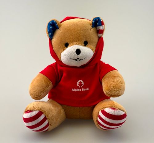 6" Patriotic Bear with RED Hoodie image thumbnail