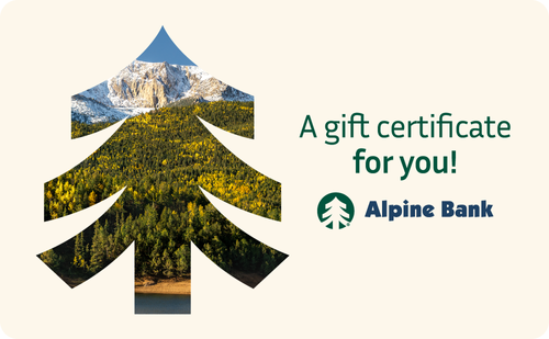 ALPINE BANK STORE GIFT CERTIFICATE image thumbnail