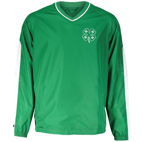 CLOSEOUT - Adult 4-H Wind Shirt - Kelly/White image thumbnail