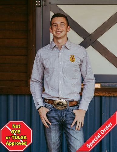 Men's Gingham Shirt - Grey/White • S-4XL image thumbnail