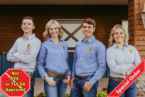 Men's Gingham Shirt - French Blue/White • S-4XL image thumbnail