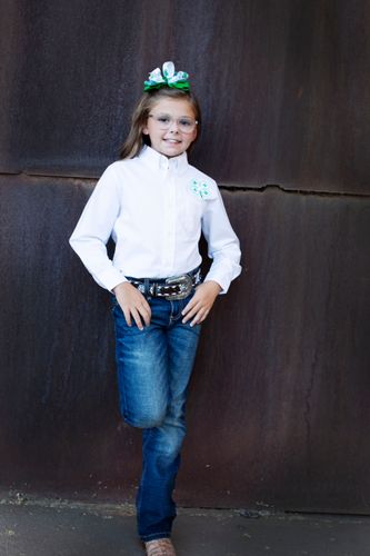 Youth 4-H Long Sleeve White Oxford Shirt - Small 8 image thumbnail