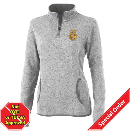 Ladies' Heathered Fleece Pullover - Light Grey Heather image thumbnail