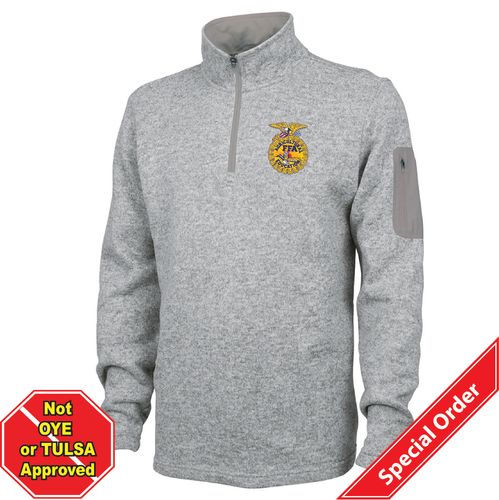 Men's Heathered Fleece Pullover - Light Grey Heather image thumbnail