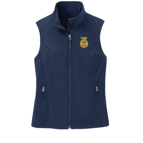 Ladies' Navy Soft Shell Vest • XS-3XL image thumbnail