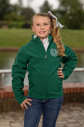 Youth 4-H Soft Shell Green Jacket • S-XL image thumbnail