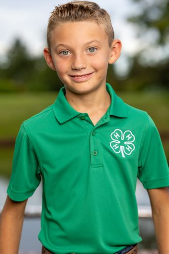 Youth 4-H Moisture Wicking Green Polo • S-XL image thumbnail