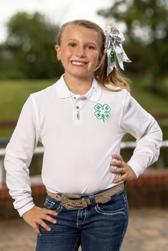 Youth 4-H Classic White Long Sleeve Polo • XS-XL image thumbnail