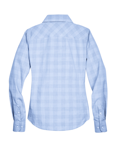 Ladies' Glen Plaid Shirt - Light French Blue • S-3XL image thumbnail