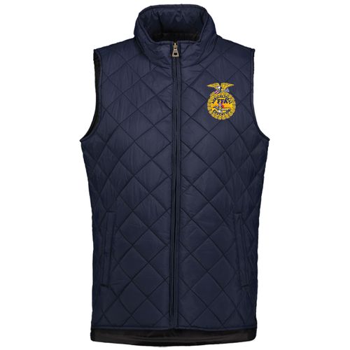 Ladies Navy Diamond Quilt Vest • S-2XL image thumbnail