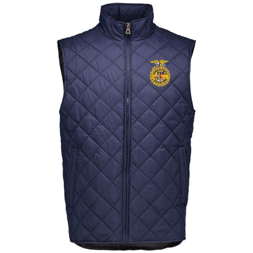 Men's Navy Diamond Quilt Vest • S-2XL image thumbnail