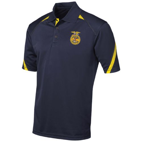 Men's LuxKnit Navy/Gold Polo • S-3XL image thumbnail