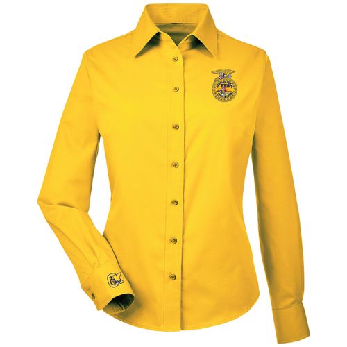 DISCONTINUED Ladies' Easy Blend Twill Gold Shirt • 2X-3XL image thumbnail