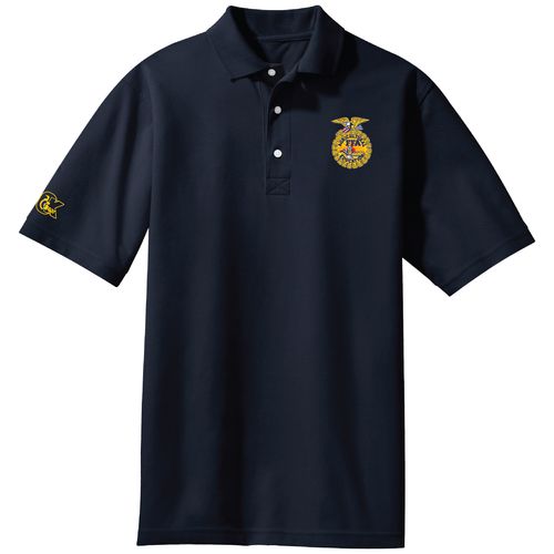 Men's Solid Navy Polo - Extended Sizes • 5XL-6XL image thumbnail