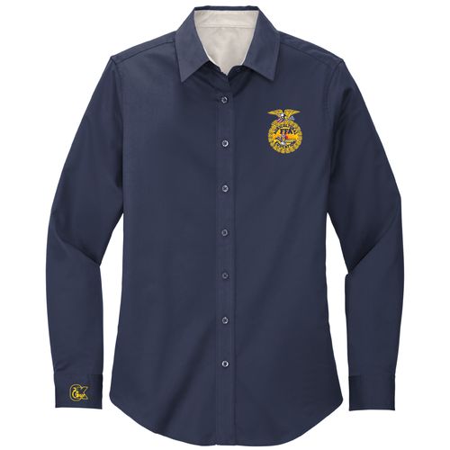 Ladies' Easy Care Navy Shirt • XS-4XL image thumbnail