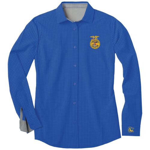 Ladies' Tonal Check Woven Shirt • S-2XL image thumbnail