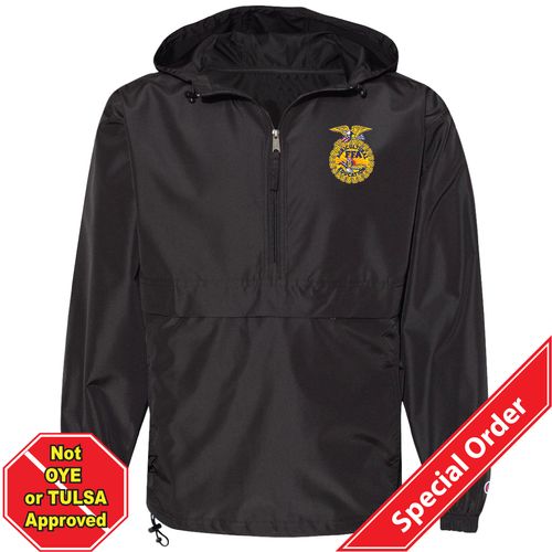Champion Hooded Qtr Zip Jacket - Black • S-3XL image thumbnail