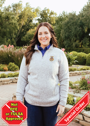 Ladies' Heathered Fleece Pullover - Light Grey Heather image thumbnail