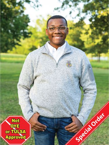 Men's Heathered Fleece Pullover - Light Grey Heather image thumbnail