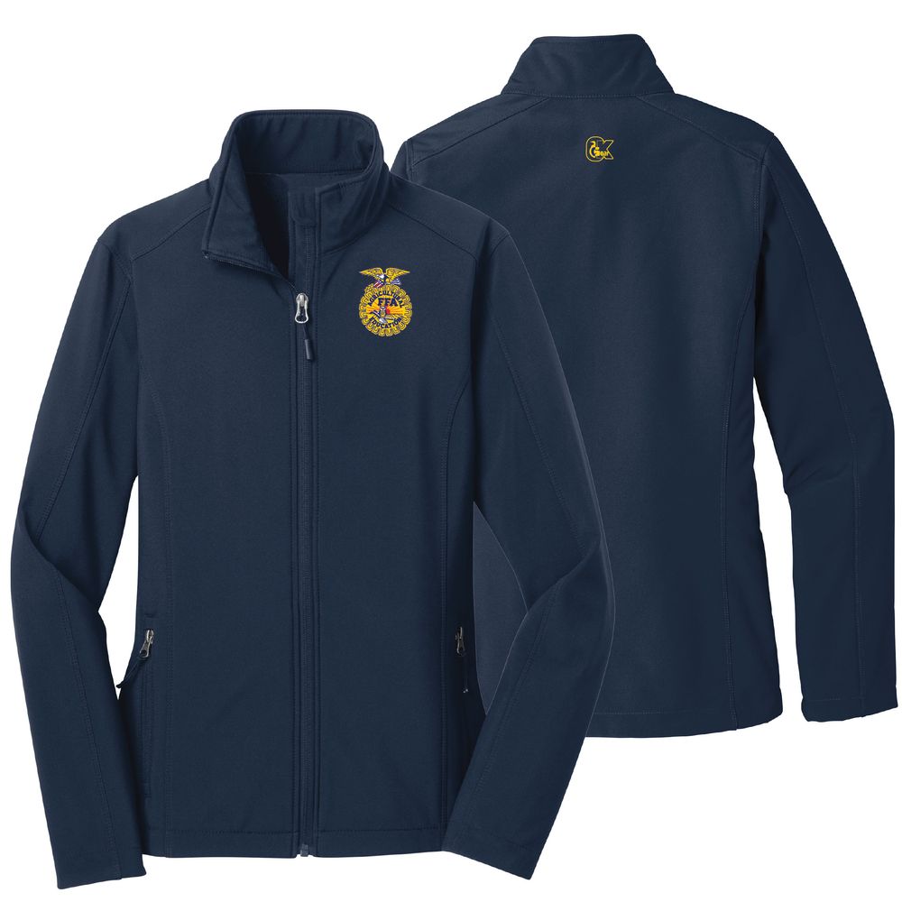 New! Ladies' Navy Basic Soft Shell Jacket • XS-3XL primary image