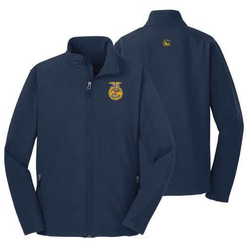Men's Navy Basic Soft Shell Jacket • XS-4XL image thumbnail