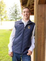 Image of Men's Navy Diamond Quilt Vest • S-2XL