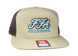 Image of Pale Khaki/Brown - FFA 7 Panel Trucker Cap
