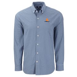 Image of Cutter & Buck Skyline Recycled Gingham Mens Long Sleeve Button Down Dress Shirt
