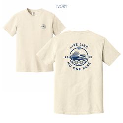 Image of Ship Tee – Front & Back (Single Color Heavyweight, Ivory)