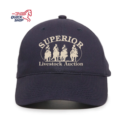 Image of Navy/Seashell Structured Brushed Twill Solid Back Hat - Quick Ship